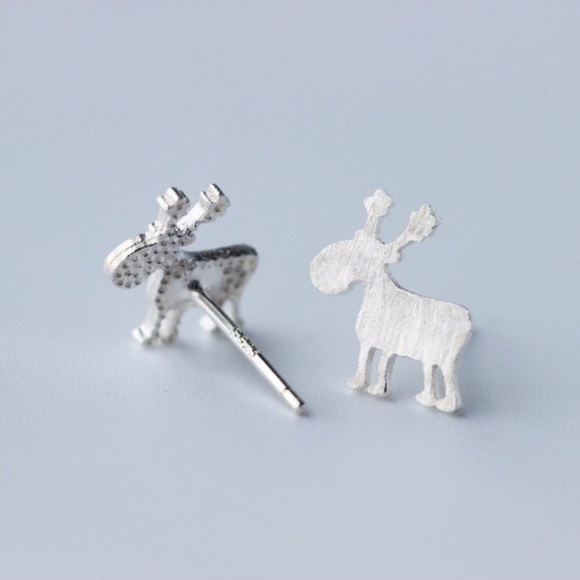 Mini Moose Sterling Silver(925) Post Earrings - Picture 3 of 4